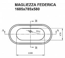 Magliezza Отдельно стоящая ванна Federica  (168.5х78) – фотография-4